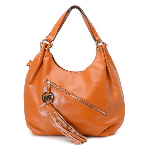 michael kors charm tassel convertible shoulder tote tan På Salg Salg 98mkf